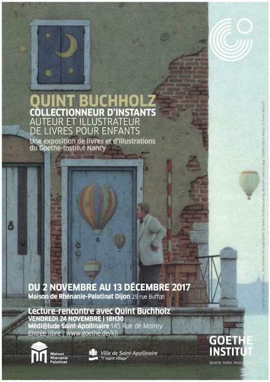 À ne pas manquer : Lecture-rencontre avec Quint Buchholz – 24 novembre 2017 à la Médiathèque de Saint-Apollinaire