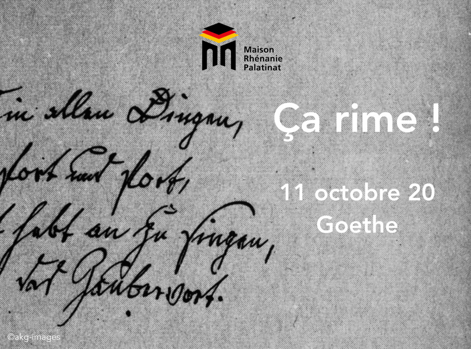 Dimanche 11 octobre 2020 à 11h : Première rencontre Ça rime ! – Goethe