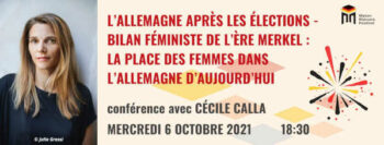 À ne pas manquer : Mercredi 6 octobre 2021 à 18h30 – Conférence avec Cécile Calla