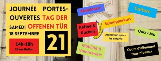 Samedi 18 septembre 2021 : Journée Portes-Ouvertes de la Maison de Rhénanie-Palatinat (Tag der offenen Tür)