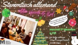 Mercredi 1er décembre 2021 à 19h : Stammtisch Allemand (édition spéciale Noël 2021)
