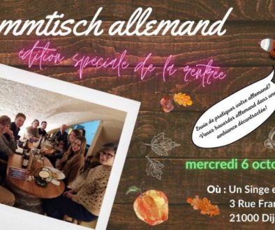Mercredi 6 octobre 2021 à 19h : Stammtisch Allemand (édition spéciale rentrée 2021)