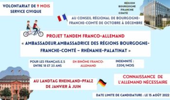 Projet tandem “Ambassadeur.Ambassadrice des régions Bourgogne-Franche-Comté – Rhénanie-Palatinat”