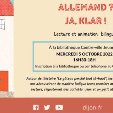 Mercredi 5 octobre 2022 de 16h30 à 18h : Lecture et animation bilingue
