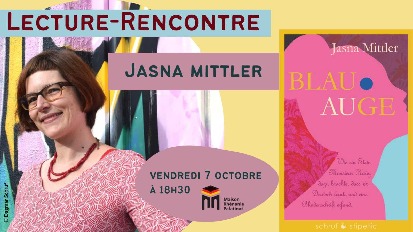 Vendredi 7 octobre 2022 à 18h30 : Lecture-Rencontre avec Jasna Mittler